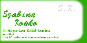 szabina kopko business card