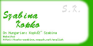 szabina kopko business card
